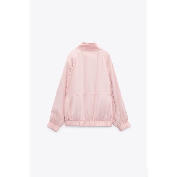 NWT Zara Pocketed Flowy Jacket in Pale Pink, Size Medium - Picture 8 of 15